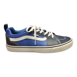 Vans Filmora Sneaker Shoes Men Sz 12 Blue White Leather Round Toe Lace Up 751505
